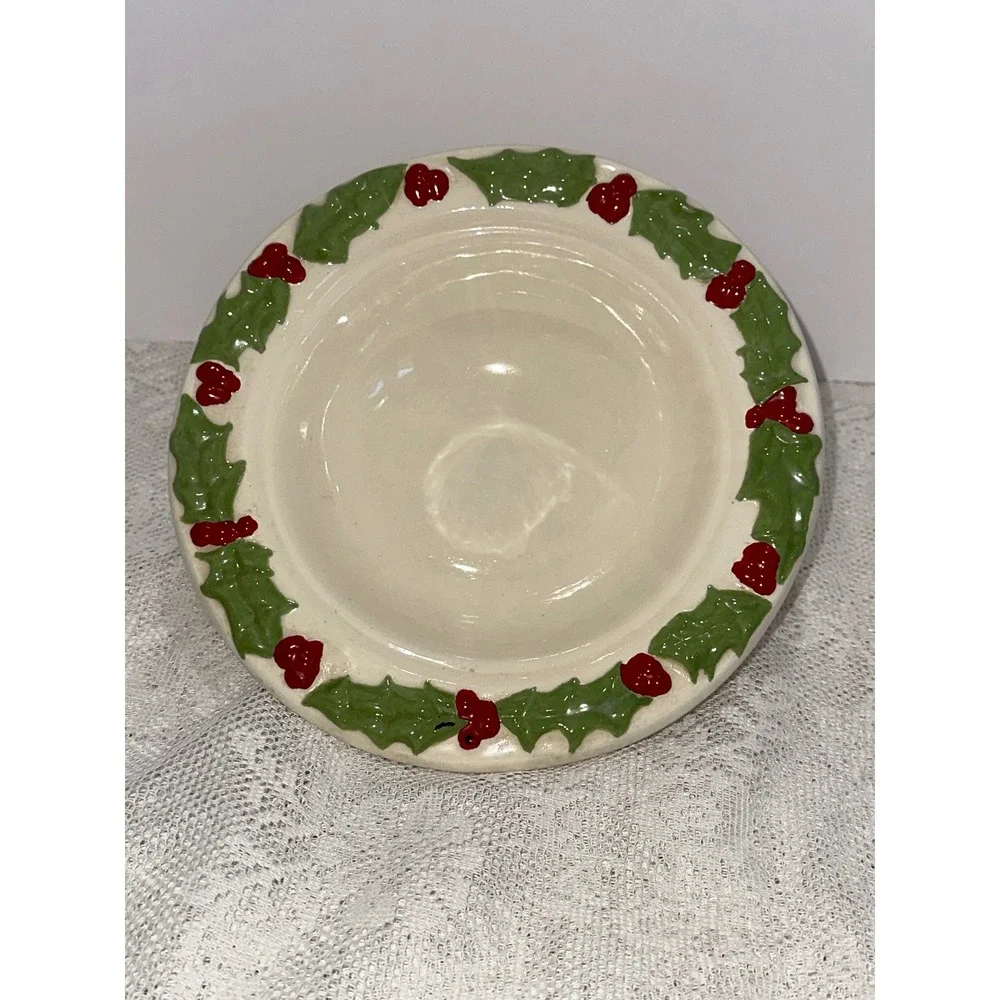 Christmas Holly‎ Berry Ceramic Bowl Serving Dish Holiday Kitchen Decor